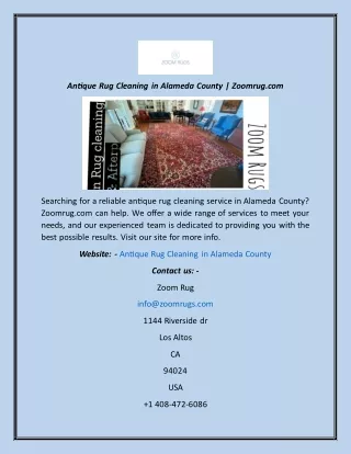 Antique Rug Cleaning In Alameda County  Zoomrug.com