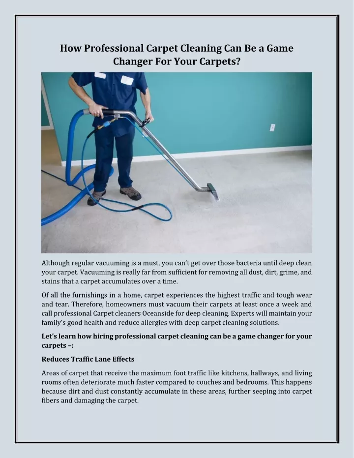 how professional carpet cleaning can be a game