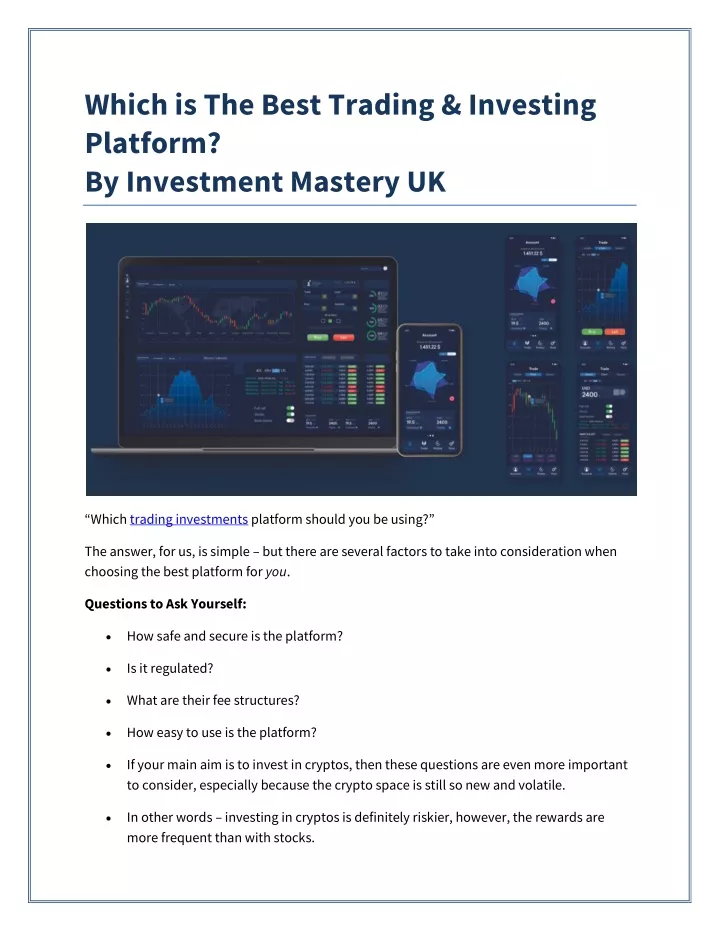 which is the best trading investing platform