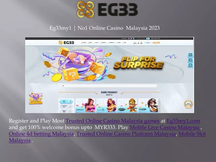 eg33my1 no1 online casino malaysia 2023