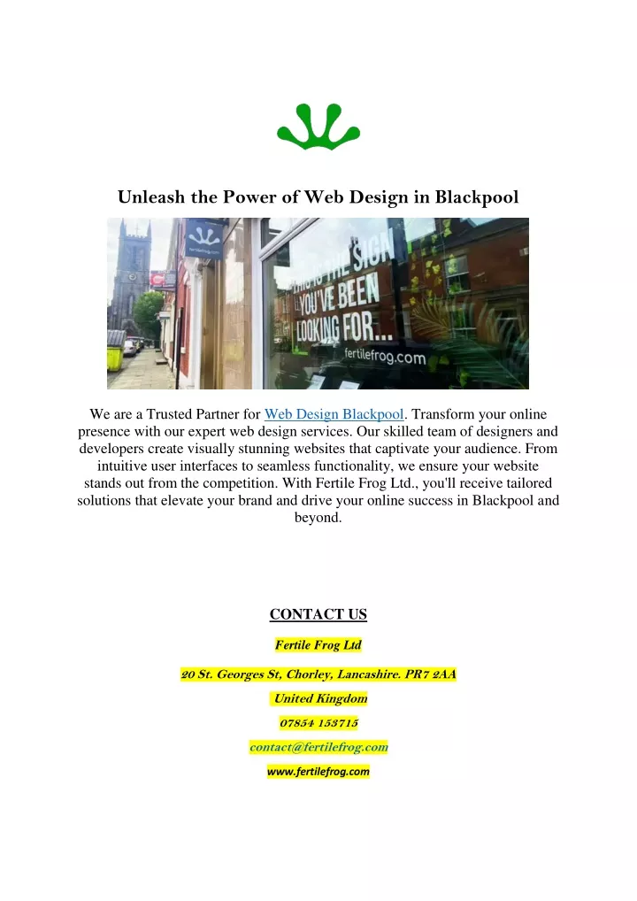 unleash the power of web design in blackpool