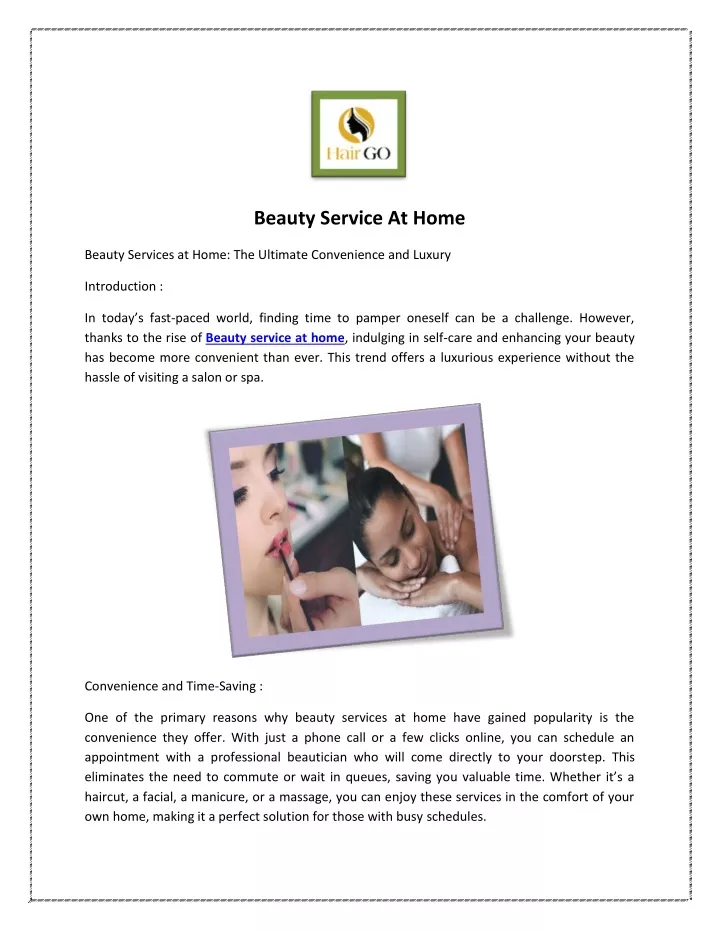 beauty service at home