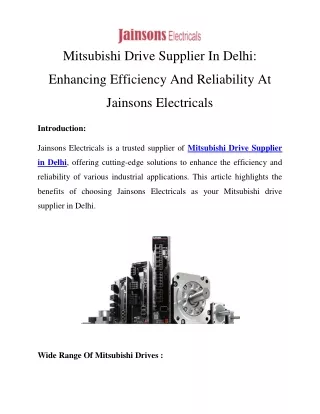 Mitsubishi Drive Supplier in Delhi Call-7420872208
