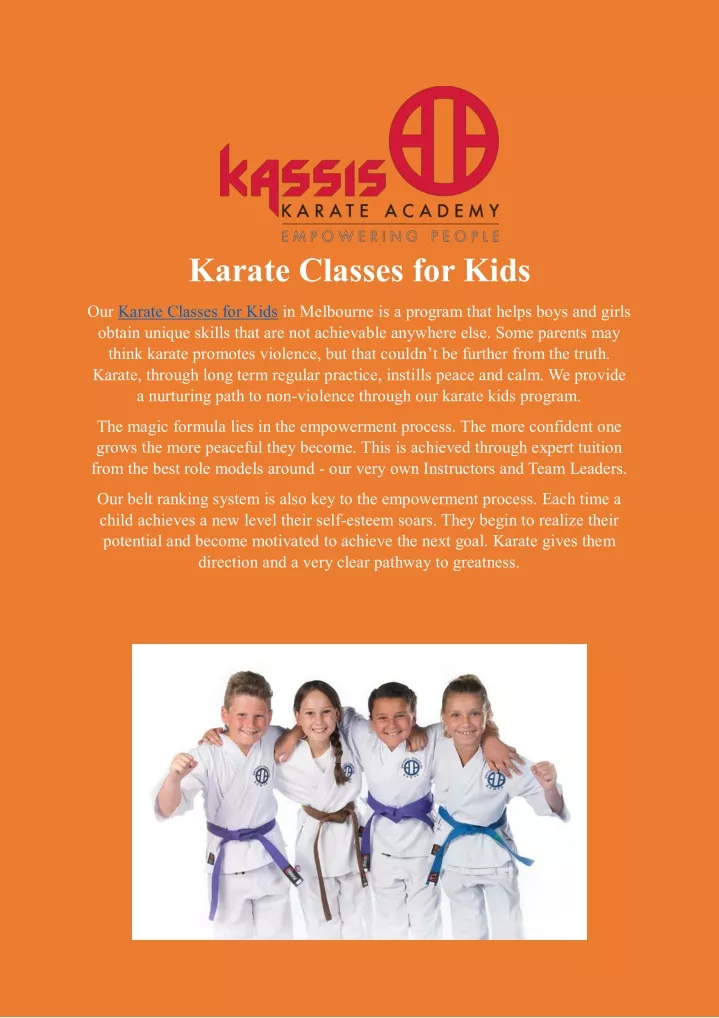 karate classes for kids
