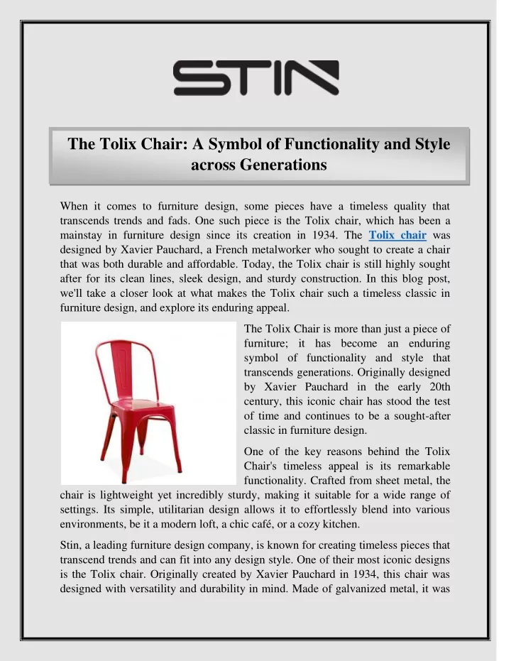 the tolix chair a symbol of functionality