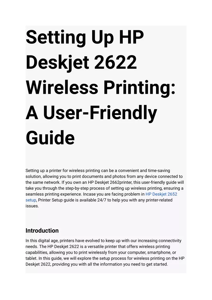 setting up hp deskjet 2622 wireless printing