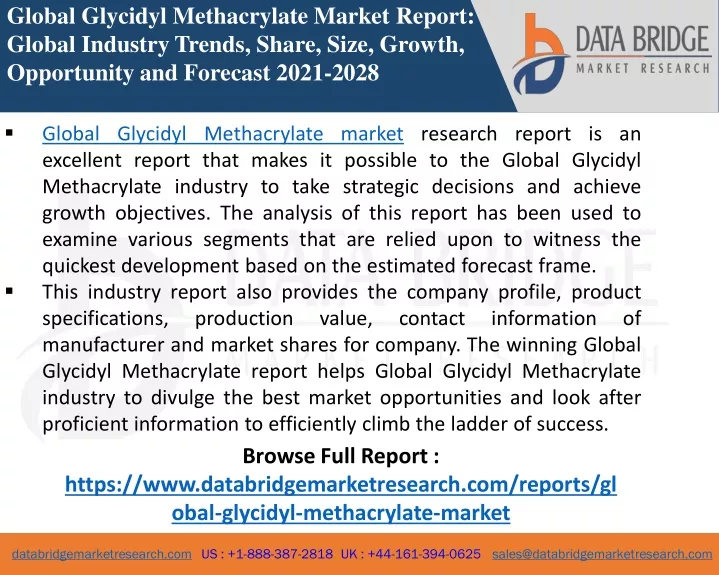 global glycidyl methacrylate market report global