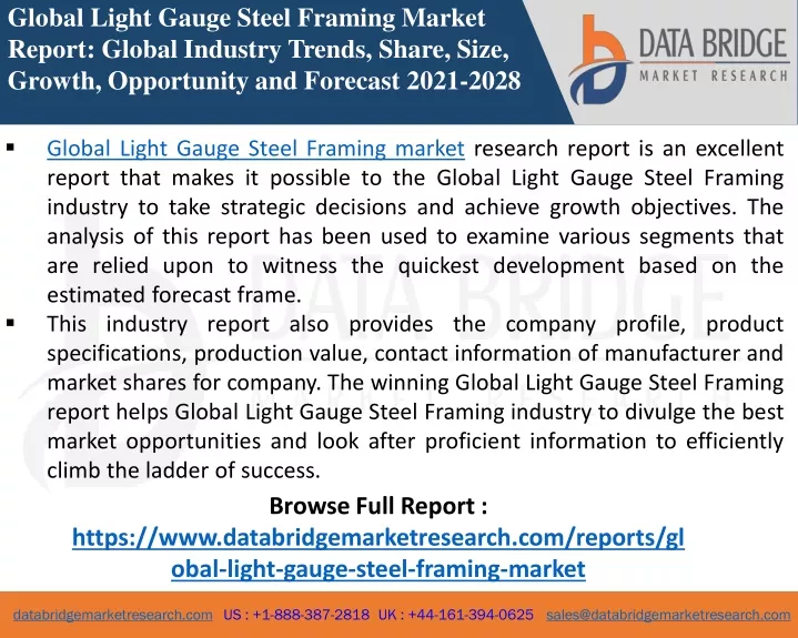 global light gauge steel framing market report