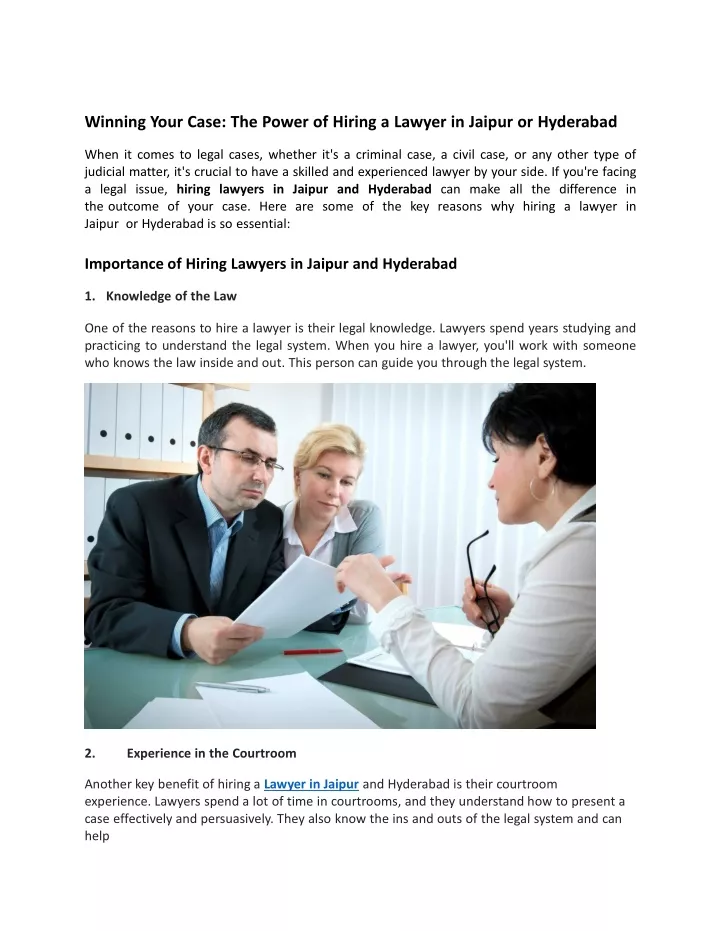 winning your case the power of hiring a lawyer