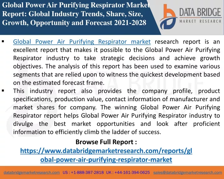 global power air purifying respirator market