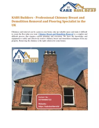 Professional Chimney Breast and Demolition Removal