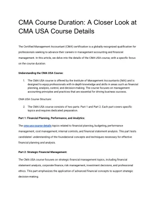 CMA Course Duration_ A Closer Look at CMA USA Course Details