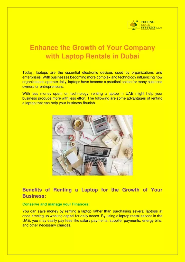 enhance the growth of your company with laptop