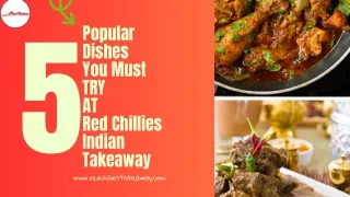 Red Chillies Indian Takeaway - Get 20% Off on Collection for orders over £10