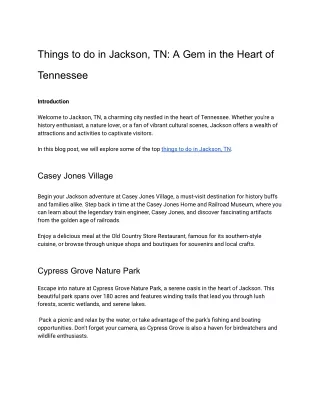 Things to do in Jackson, TN_ A Gem in the Heart of Tennessee