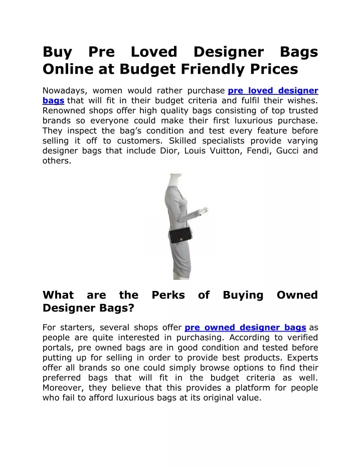 buy pre loved designer bags online at budget