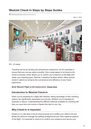 westjet check in steps by steps guides