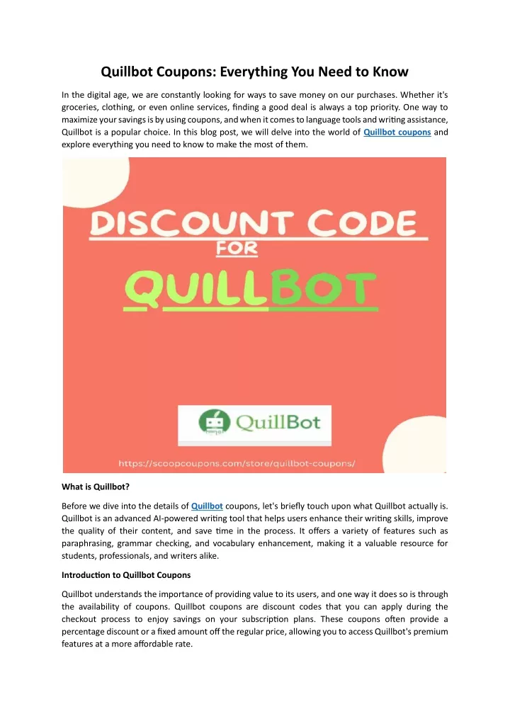 quillbot coupons everything you need to know
