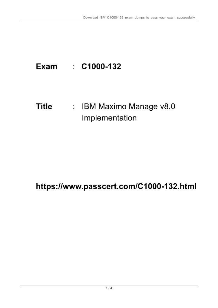 download ibm c1000 132 exam dumps to pass your
