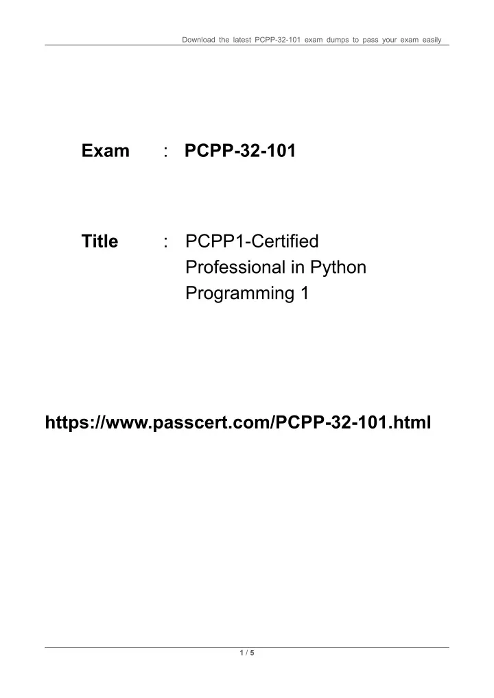 download the latest pcpp 32 101 exam dumps