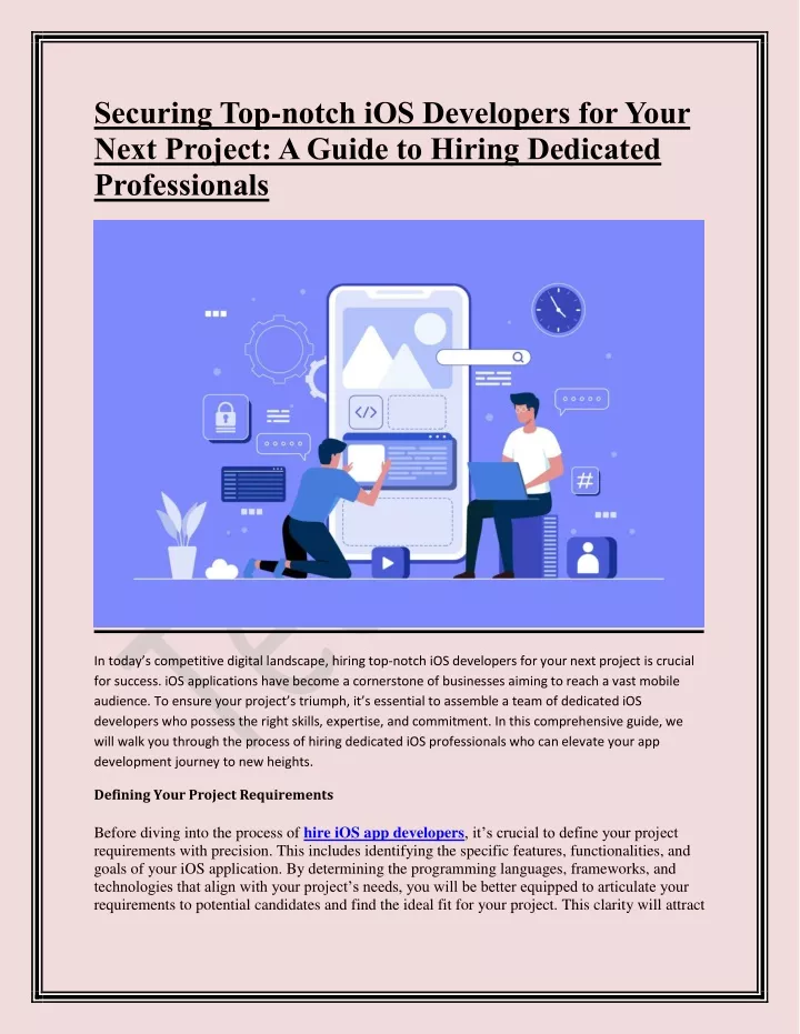 securing top notch ios developers for your next