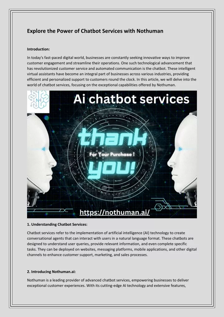 explore the power of chatbot services with