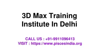 3D Max Training Institute In Delhi