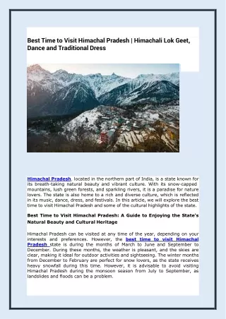 Best-Time-to Visit-Himachal-Pradesh