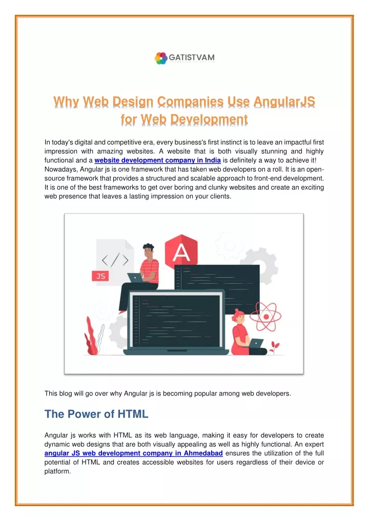 why web design companies use angularjs