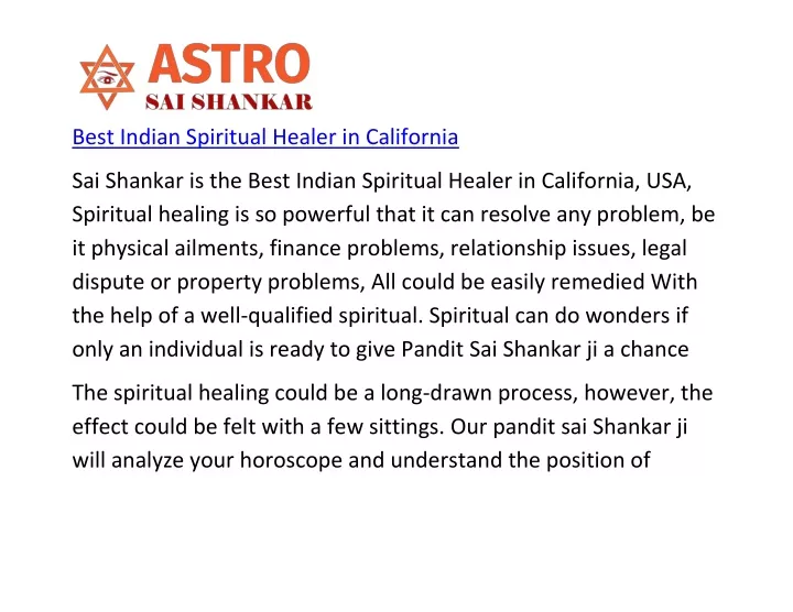 best indian spiritual healer in california