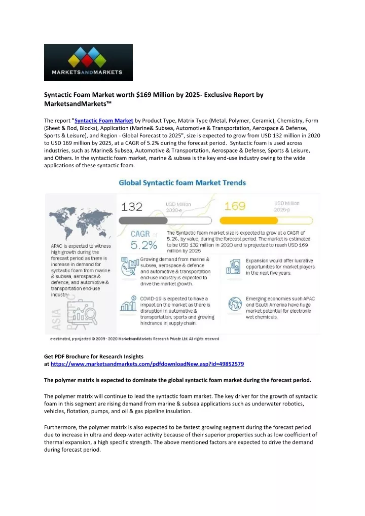 syntactic foam market worth 169 million by 2025