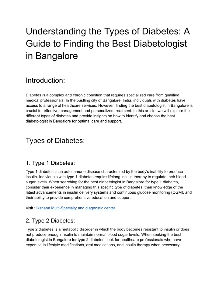 understanding the types of diabetes a guide