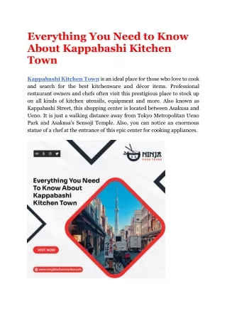 Everything You Need to Know About Kappabashi Kitchen Town