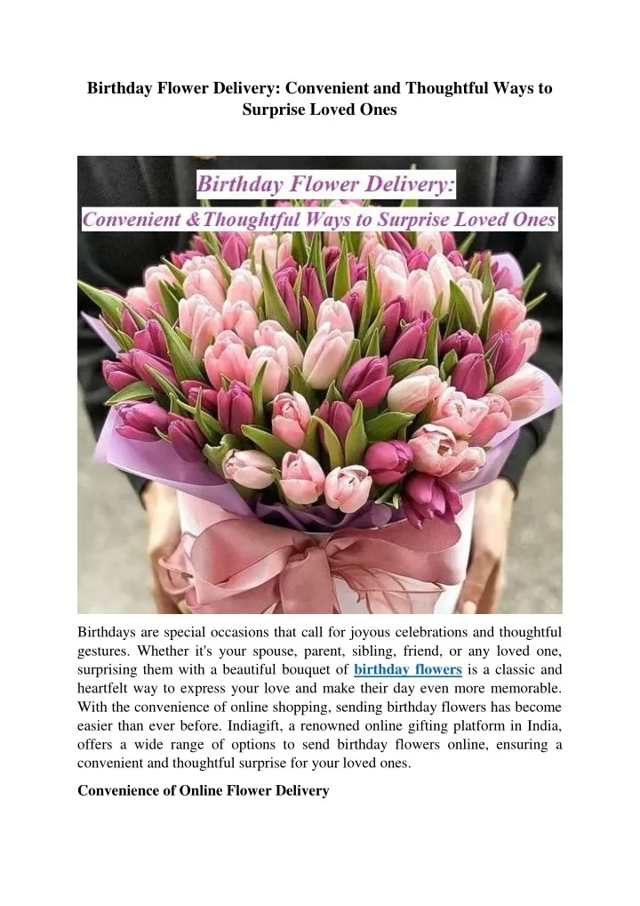 birthday flower delivery convenient