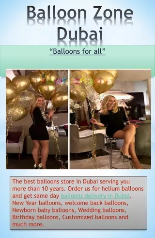 Balloon Zone Dubai, Helium balloons Dubai, Birthday balloons Dubai