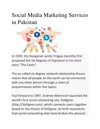 Social Media Marketing Services In Pakistan