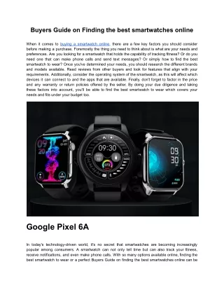 Guide for Choosing the Best Smartwatches