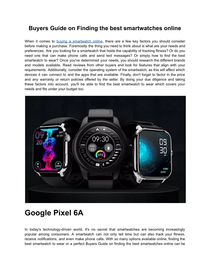 buyers guide on finding the best smartwatches