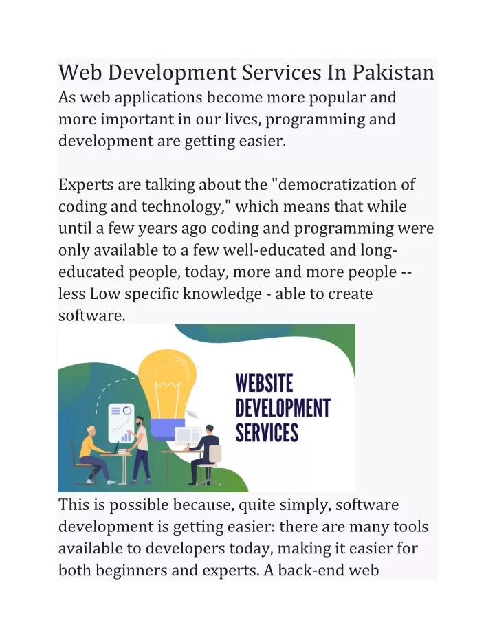 web development services in pakistan