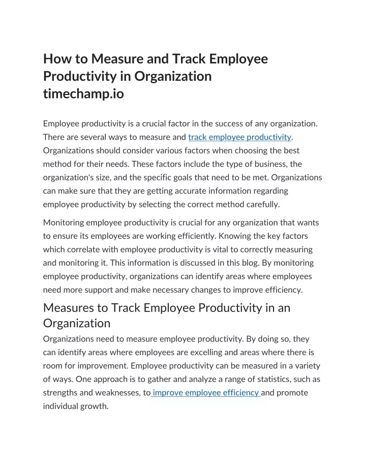 how to measure and track employee productivity