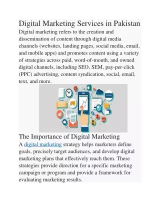 Digital Marketing Services in Pakistan