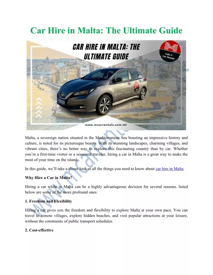 car hire in malta the ultimate guide