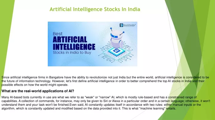 artificial intelligence stocks in india