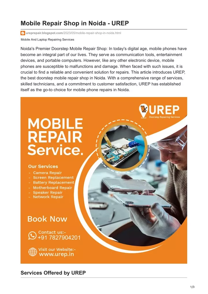 mobile repair shop in noida urep