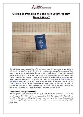 getting an immigration bond with collateral