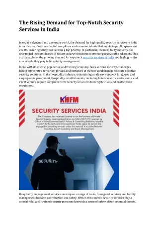 security services India