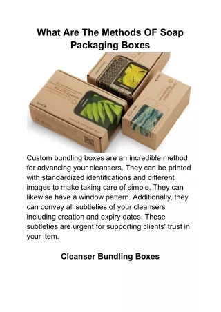 what are the methods of soap packaging boxes