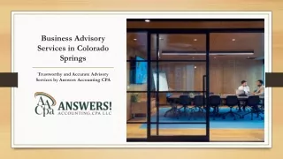 Business Advisory Services in colorado springs
