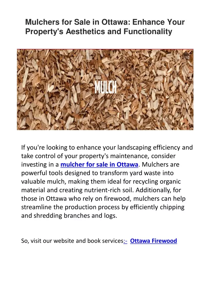 mulchers for sale in ottawa enhance your property