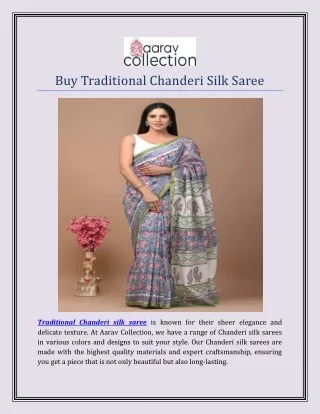 Buy Traditional Chanderi Silk Saree | Aarav Collections